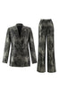 Load image into Gallery viewer, 2 Piece Peak Lapel Black and Gold Women Prom Suits