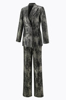 Load image into Gallery viewer, 2 Piece Peak Lapel Black and Gold Women Prom Suits