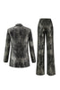 Load image into Gallery viewer, 2 Piece Peak Lapel Black and Gold Women Prom Suits