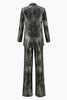 Load image into Gallery viewer, 2 Piece Peak Lapel Black and Gold Women Prom Suits