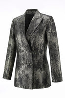 Load image into Gallery viewer, 2 Piece Peak Lapel Black and Gold Women Prom Suits