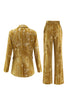 Load image into Gallery viewer, Sparkly 2 Piece Yellow Peak Lapel One Button Women Prom Suits