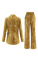 Load image into Gallery viewer, Sparkly 2 Piece Yellow Peak Lapel One Button Women Prom Suits