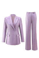 Load image into Gallery viewer, 2 Piece Wisteria Satin Peak Lapel Women Prom Suits