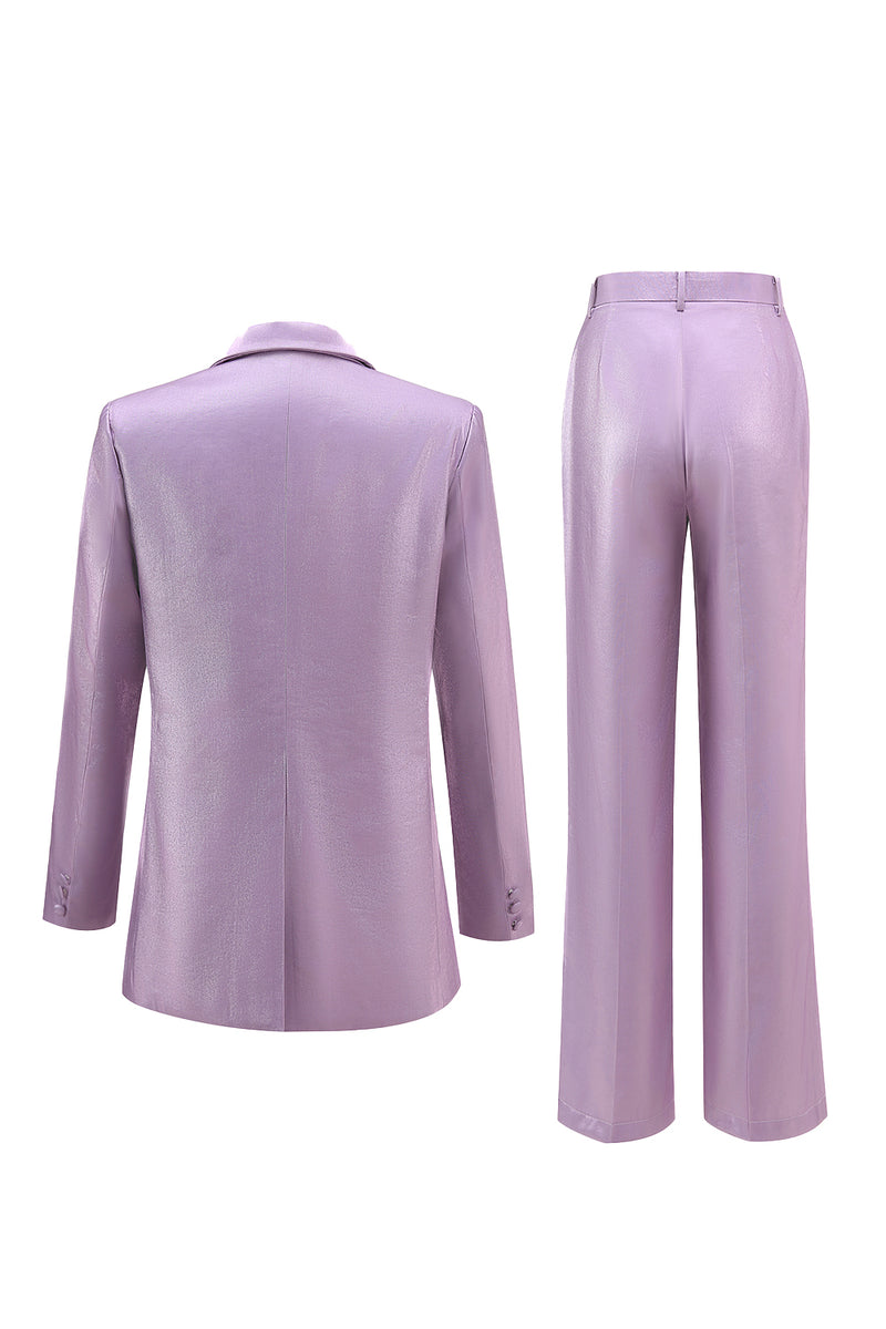 Load image into Gallery viewer, 2 Piece Wisteria Satin Peak Lapel Women Prom Suits