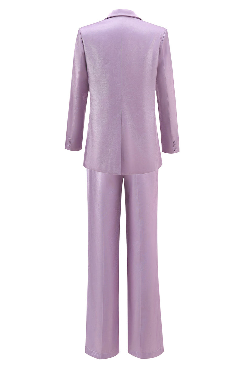 Load image into Gallery viewer, 2 Piece Wisteria Satin Peak Lapel Women Prom Suits
