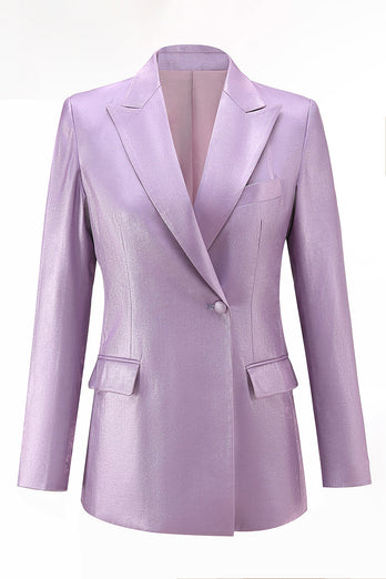 2 Piece Wisteria Satin Peak Lapel Women Prom Suits