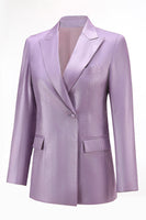 Load image into Gallery viewer, 2 Piece Wisteria Satin Peak Lapel Women Prom Suits