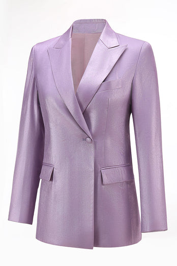 2 Piece Wisteria Satin Peak Lapel Women Prom Suits