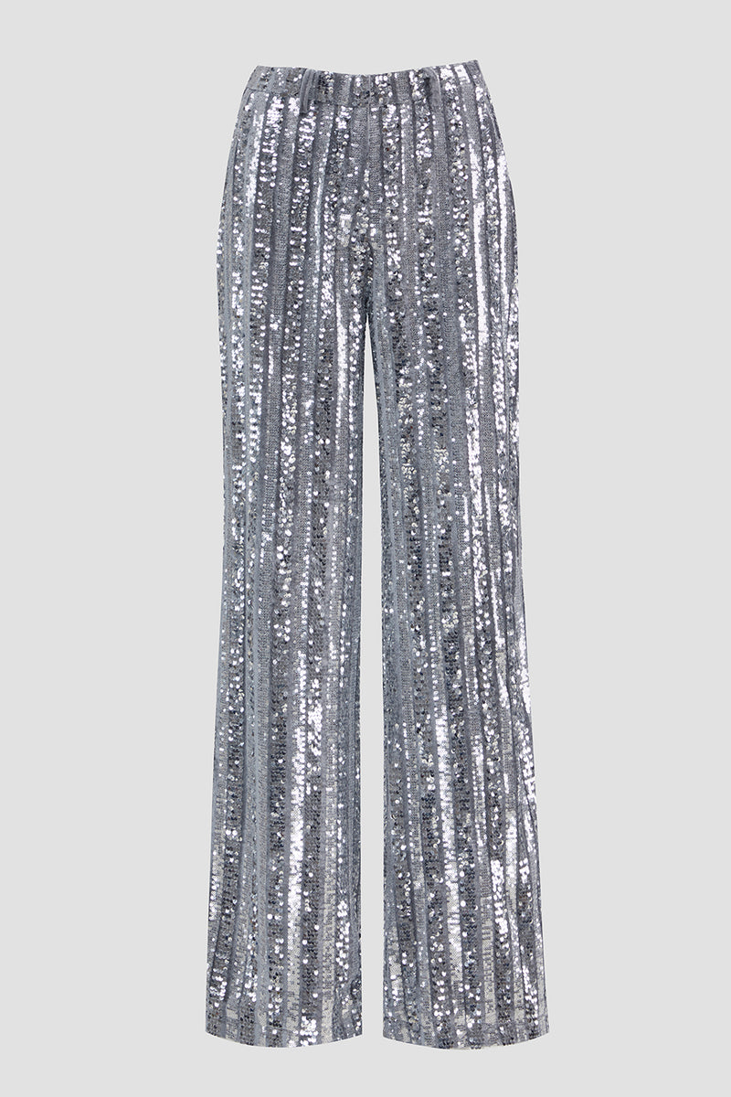 Load image into Gallery viewer, Sparkly 2 Piece Silver Peak Lapel Women Prom Suits