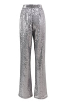Load image into Gallery viewer, 2 Piece Sparkly Silver Notched Lapel Sequin Women Prom Suits