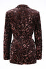 Load image into Gallery viewer, 2 Piece Sparkly Coffee Sequin Peak Lapel Women Prom Suits with Sash