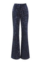 Load image into Gallery viewer, 2 Piece Sparkly Navy Peak Lapel Sequin Women Prom Suits