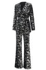 Load image into Gallery viewer, 2 Piece Sparkly Black Sequin Women Prom Suits with Sash