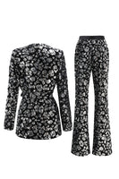 Load image into Gallery viewer, 2 Piece Sparkly Black Sequin Women Prom Suits with Sash