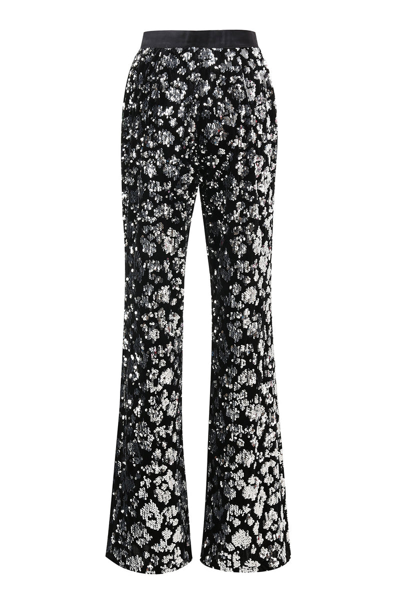 Load image into Gallery viewer, 2 Piece Sparkly Black Sequin Women Prom Suits with Sash