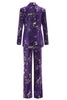 Load image into Gallery viewer, 2 Piece Sparkly Purple Notched Lapel Women Prom Suits