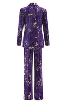 Load image into Gallery viewer, 2 Piece Sparkly Purple Notched Lapel Women Prom Suits