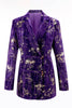 Load image into Gallery viewer, 2 Piece Sparkly Purple Notched Lapel Women Prom Suits
