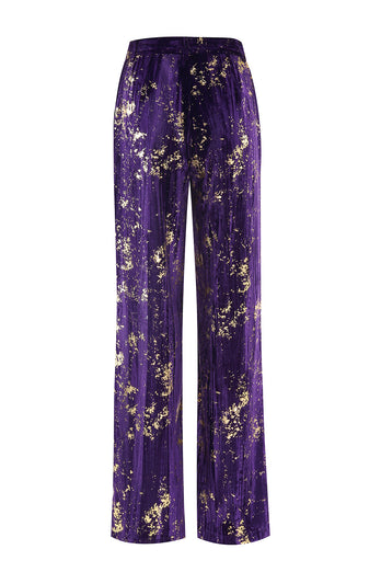 2 Piece Sparkly Purple Notched Lapel Women Prom Suits