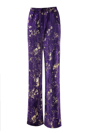 2 Piece Sparkly Purple Notched Lapel Women Prom Suits