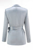 Load image into Gallery viewer, 2 Piece Dusty Blue Satin Women Prom Suits with Sash