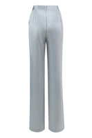 Load image into Gallery viewer, 2 Piece Dusty Blue Satin Women Prom Suits with Sash