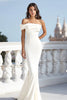 Load image into Gallery viewer, Ivory Mermaid One Shoulder Ruched Maxi Rehearsal Dinner Dress