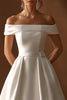 Load image into Gallery viewer, Simple Satin Ivory Maxi A Line Wedding Reception Dress with Belts