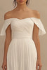 Load image into Gallery viewer, Chiffon Ivory Off the Shoulder Maxi Wedding Reception Dress