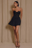 Load image into Gallery viewer, Black A Line Sweetheart Short Cocktail Dress with Appliques