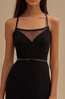 Load image into Gallery viewer, Black Bodycon Spaghetti Straps Midi Cocktail Dress