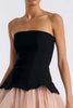 Load image into Gallery viewer, Simple Black and Pink Tulle A Line Strapless Short Cocktail Dress