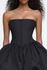 Load image into Gallery viewer, Simple Satin Strapless Corset A Line Little Black Dress