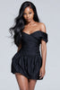 Load image into Gallery viewer, Black Off the Shoulder Ruched Short Cocktail Dress