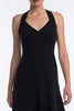 Load image into Gallery viewer, Simple A Line V-Neck High-Low Black Tie Dress