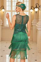 Load image into Gallery viewer, Sparkly Apricot Fringed Bodycon Short 1920s Dress with Sequins