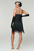 Load image into Gallery viewer, Sparkly Apricot Bodycon Scoop Neck Short 1920s Dress with Fringes