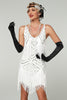 Load image into Gallery viewer, Sparkly Apricot Bodycon Scoop Neck Short 1920s Dress with Fringes