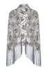 Load image into Gallery viewer, Sparkly Apricot Beaded Fringed 1920s Cape with Sequins