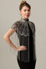 Load image into Gallery viewer, Sparkly Beaded Black Golden 1920s Cape with Fringes