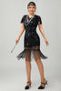Load image into Gallery viewer, Sparkly Black Red Bodycon Fringed Short 1920s Dress with Sleeves