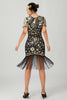 Load image into Gallery viewer, Sparkly Black Red Bodycon Fringed Short 1920s Dress with Sleeves