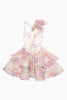 Load image into Gallery viewer, Pink Floral Tiered A Line Short Prom Dress with Ruffles