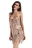 Load image into Gallery viewer, Sparkly Black Tiered Short Tight Prom Dress with Fringes