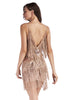 Load image into Gallery viewer, Sparkly Black Tiered Short Tight Prom Dress with Fringes