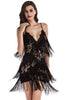 Load image into Gallery viewer, Sparkly Black Tiered Short Tight Prom Dress with Fringes