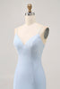 Load image into Gallery viewer, Sparkly Light Blue Short Tight Prom Dress with Beading