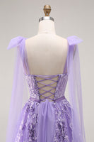 Load image into Gallery viewer, Sparkly Purple Tulle A Line Long Prom Dress with Sequins