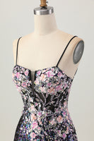 Load image into Gallery viewer, Sparkly White Floral Tight Sequins Short Corset Prom Dress